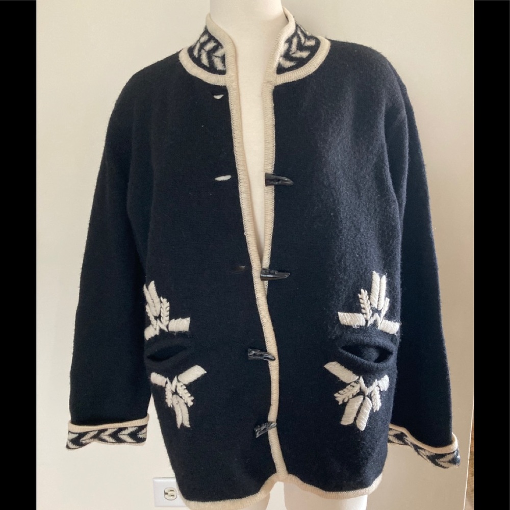 VTG Nordic Wondra Wool Sweater Coat.XL